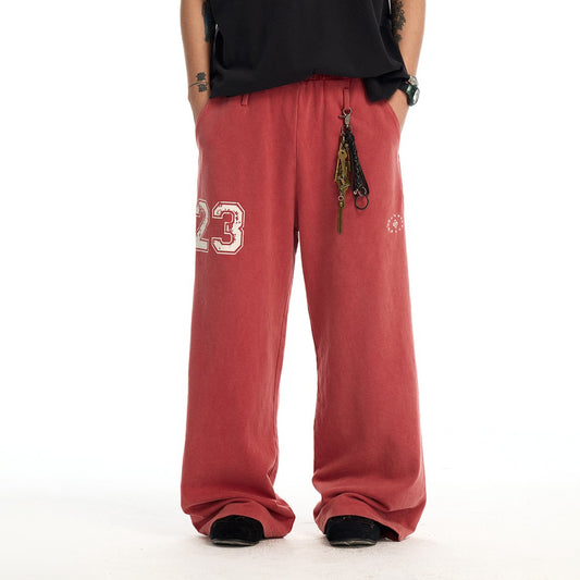 Ace Jolun Washed Letter‑Print Wide‑Leg Pants