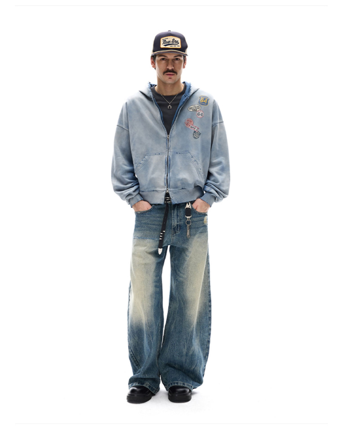 Aelfric Eden Badge Boxy Zip Up Hoodie