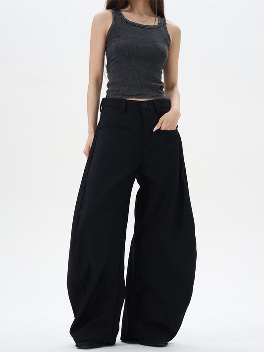 Aelfric Eden Vintage Loose Curved‑Leg Suit Pants