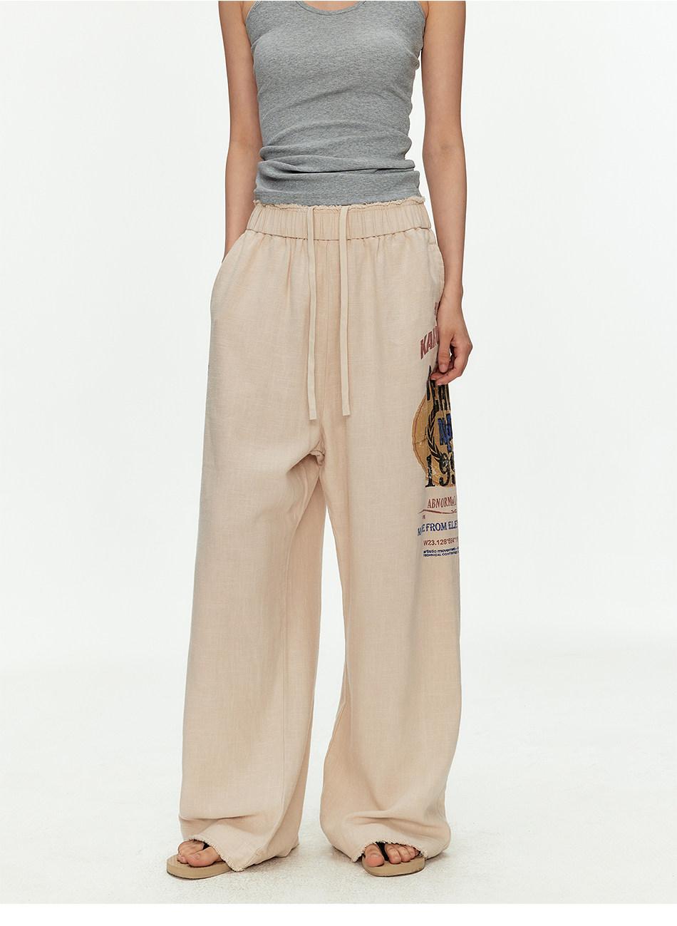 Ace Jolun Elastic Waist Cotton Linen Casual Pants