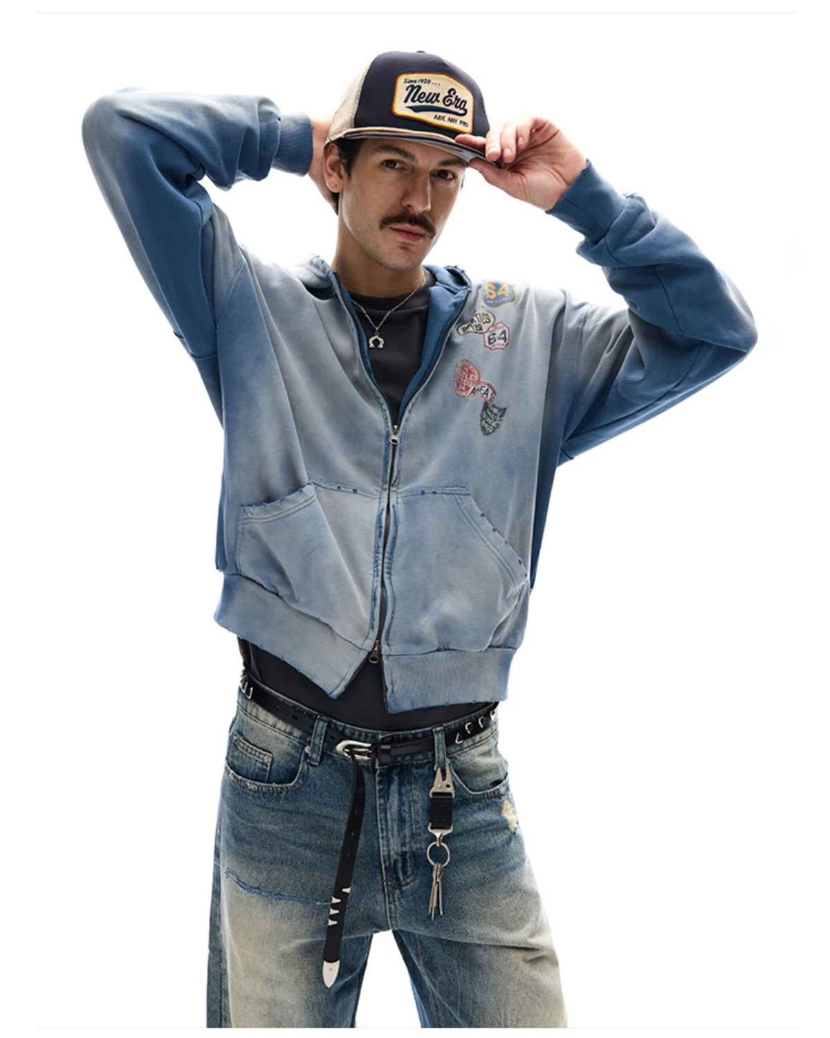 Aelfric Eden Badge Boxy Zip Up Hoodie
