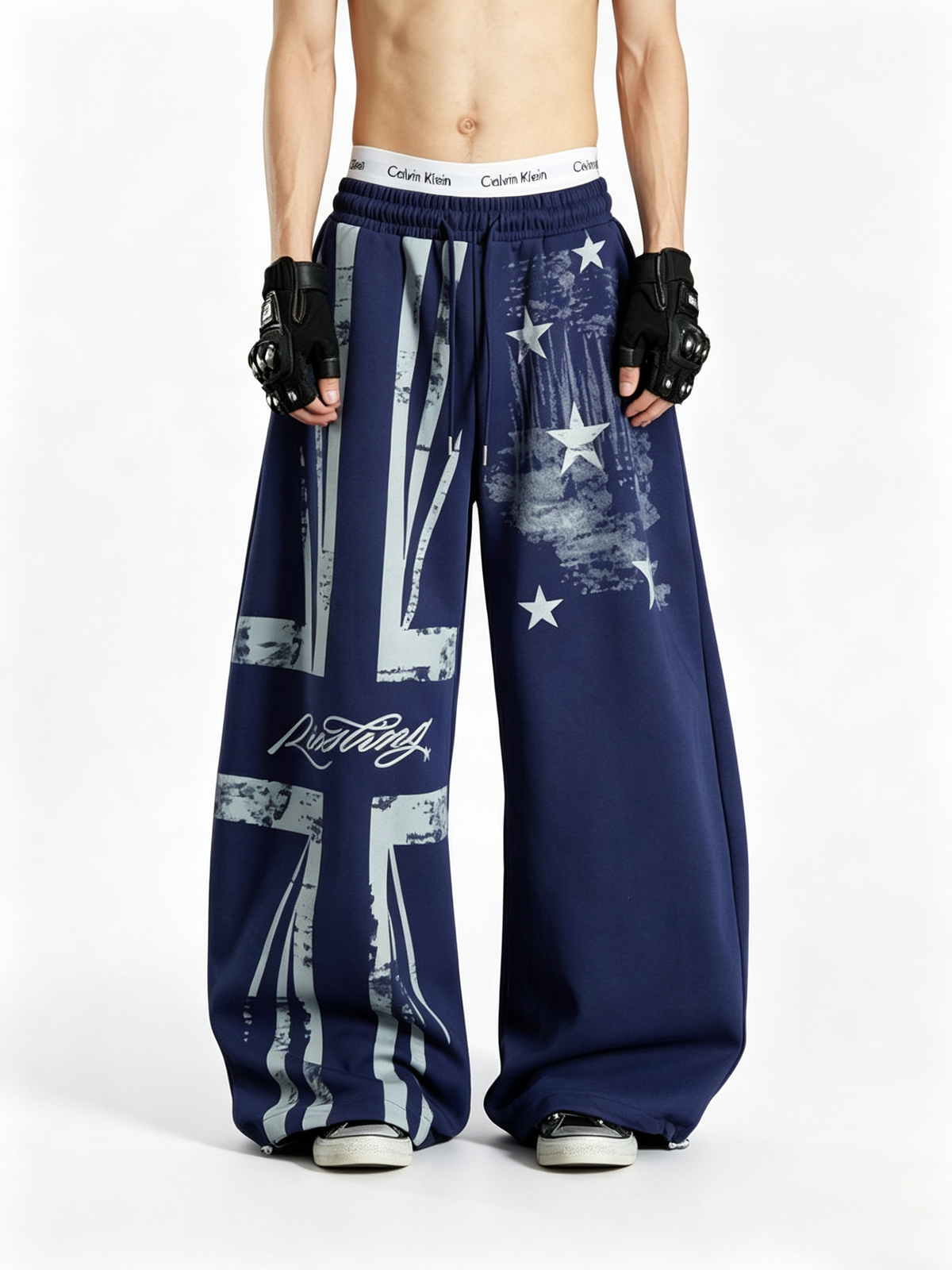 Ace Jolun Vintage Union Jack Star‑Print Casual Pants