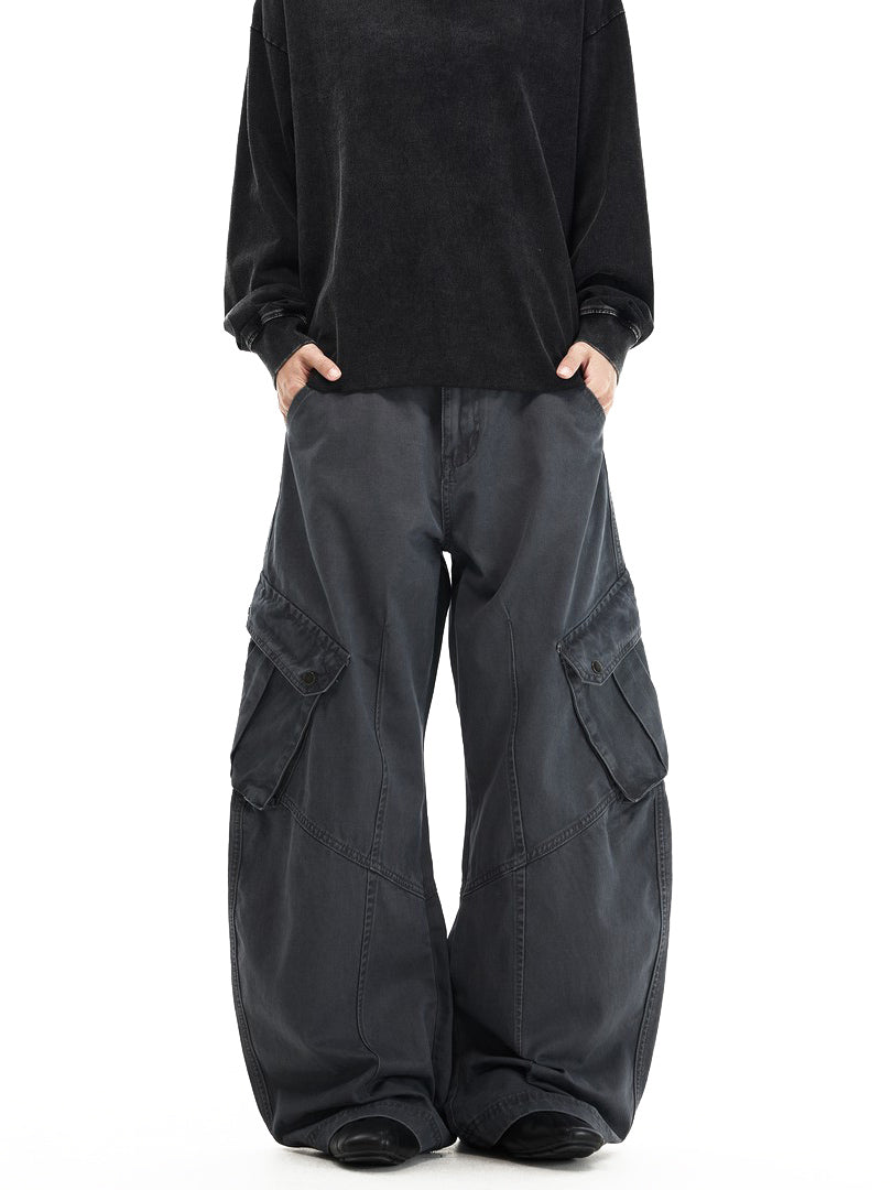 Ace Jolun Washed Curved‑Cut Cargo Pants