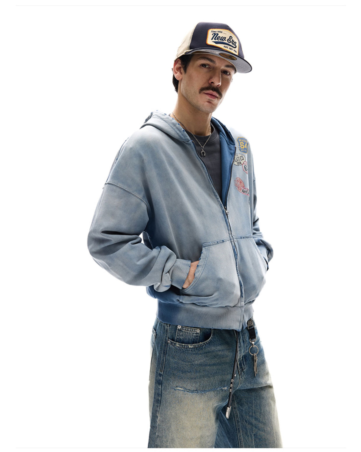 Aelfric Eden Badge Boxy Zip Up Hoodie