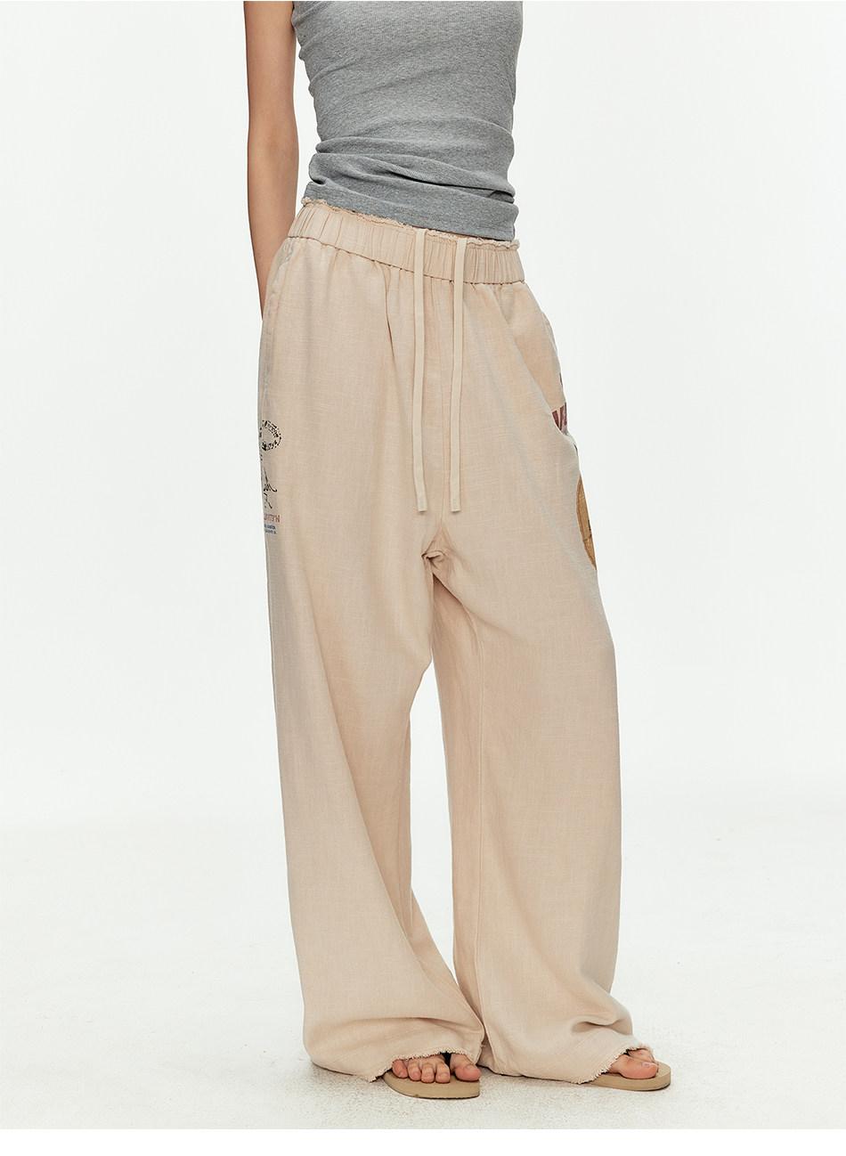 Ace Jolun Elastic Waist Cotton Linen Casual Pants