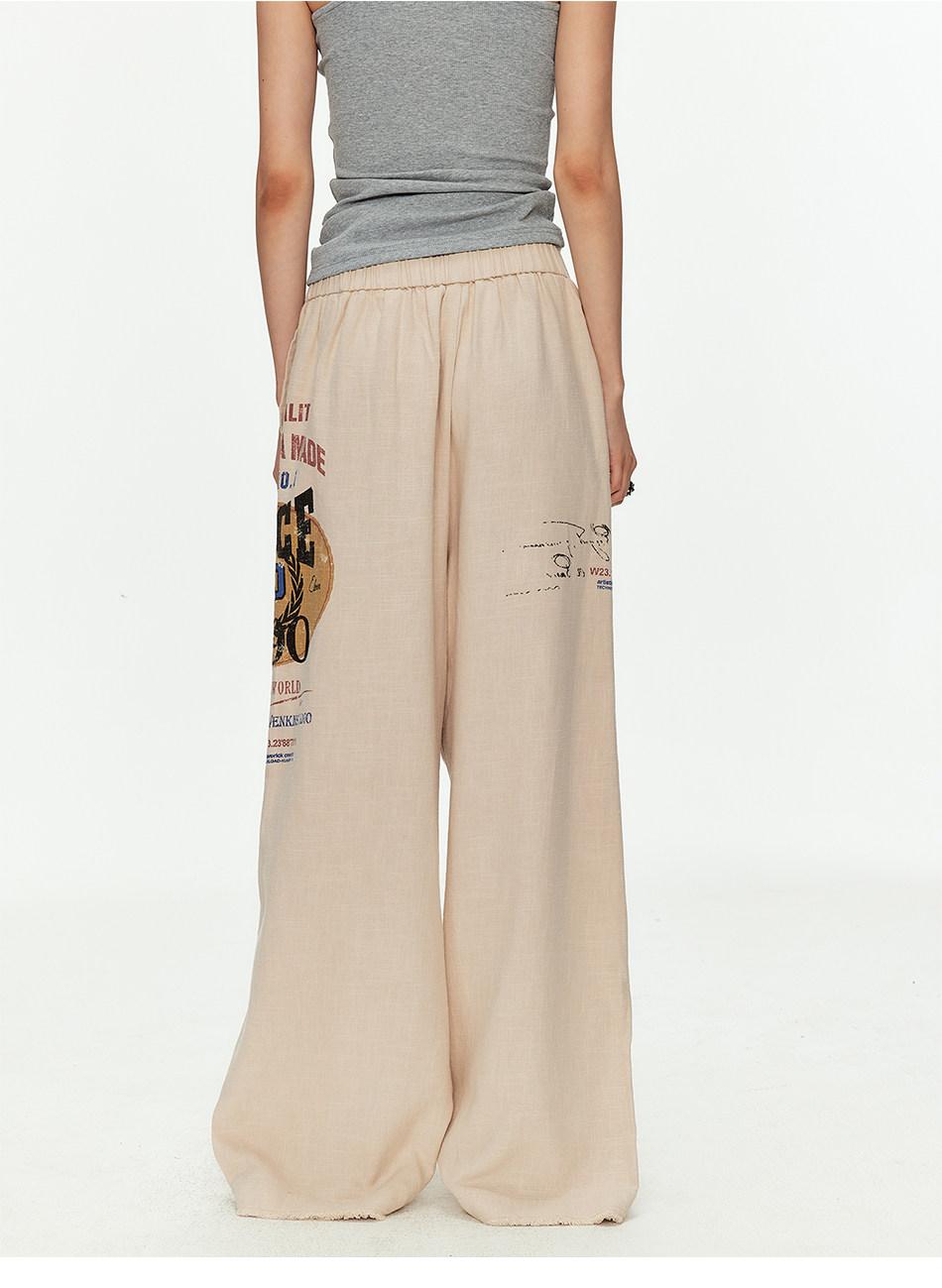 Ace Jolun Elastic Waist Cotton Linen Casual Pants