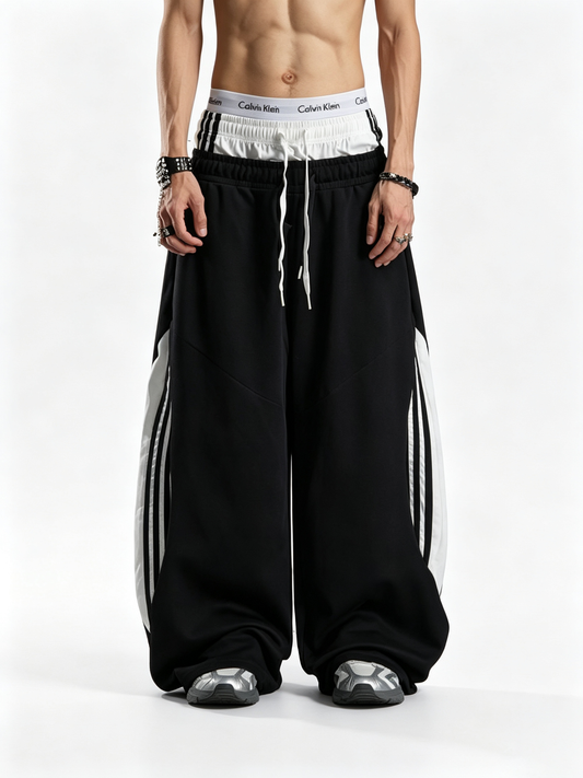 Ace Jolun Panel‑Spliced Wide‑Leg Sweatpants