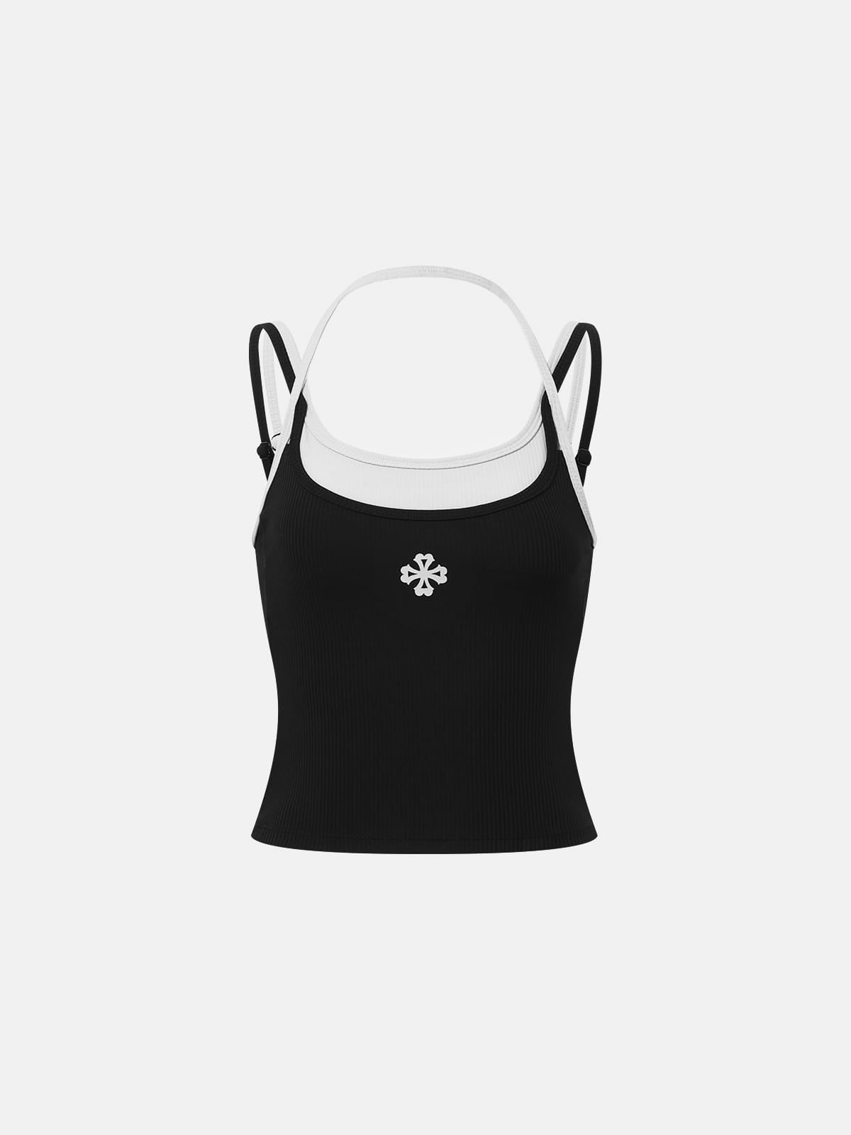 Tori Flowers Contrast Layered Padded Cami Top
