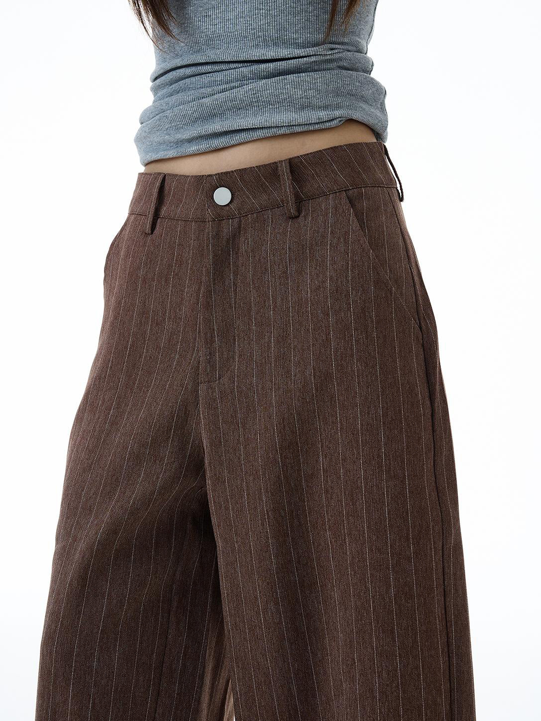 Aelfric Eden Vintage Old‑Money Striped Suit Casual Pants