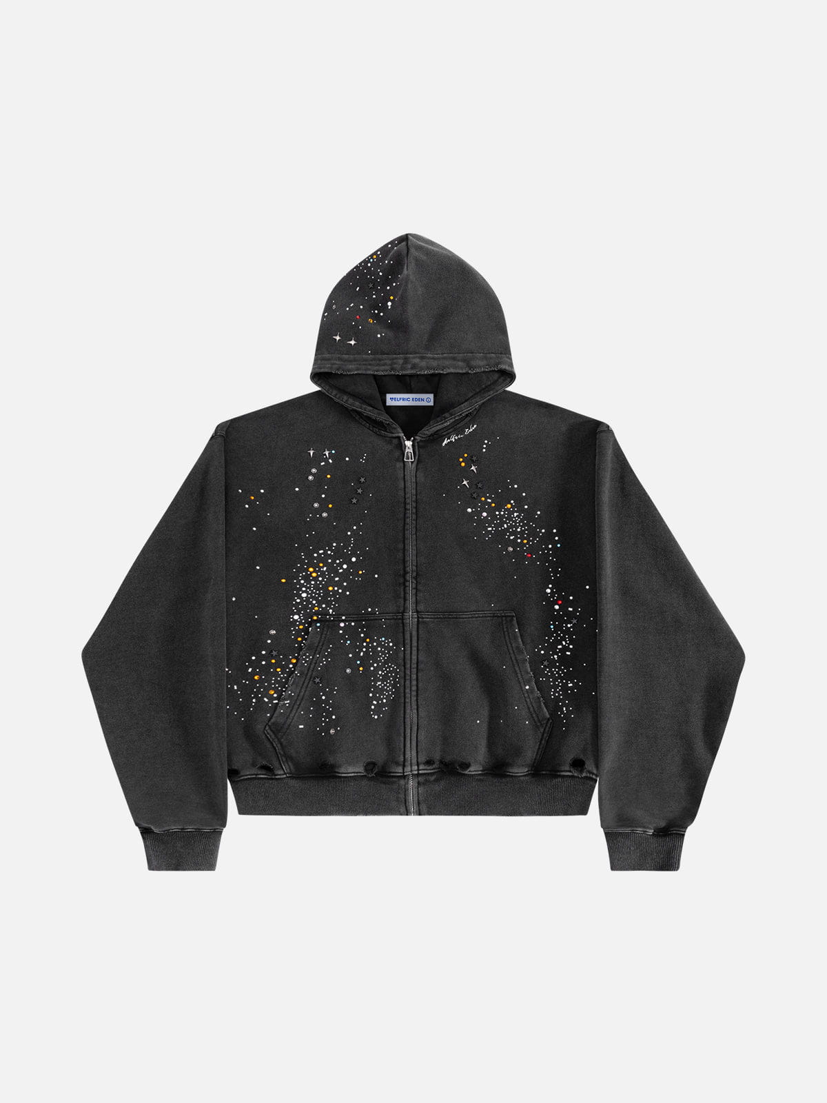 Sweat à capuche zippé Aelfric Eden Rhinestone Boxy V302