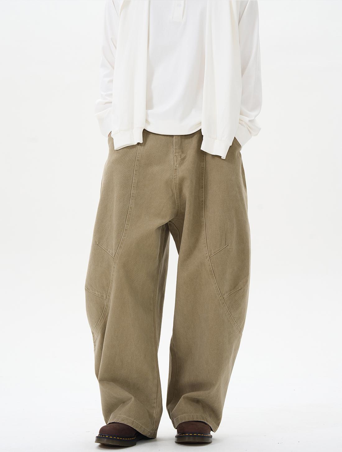 Aelfric Eden WLNEXT American‑Vintage Green‑Brown Loose Curved Cargo Pants