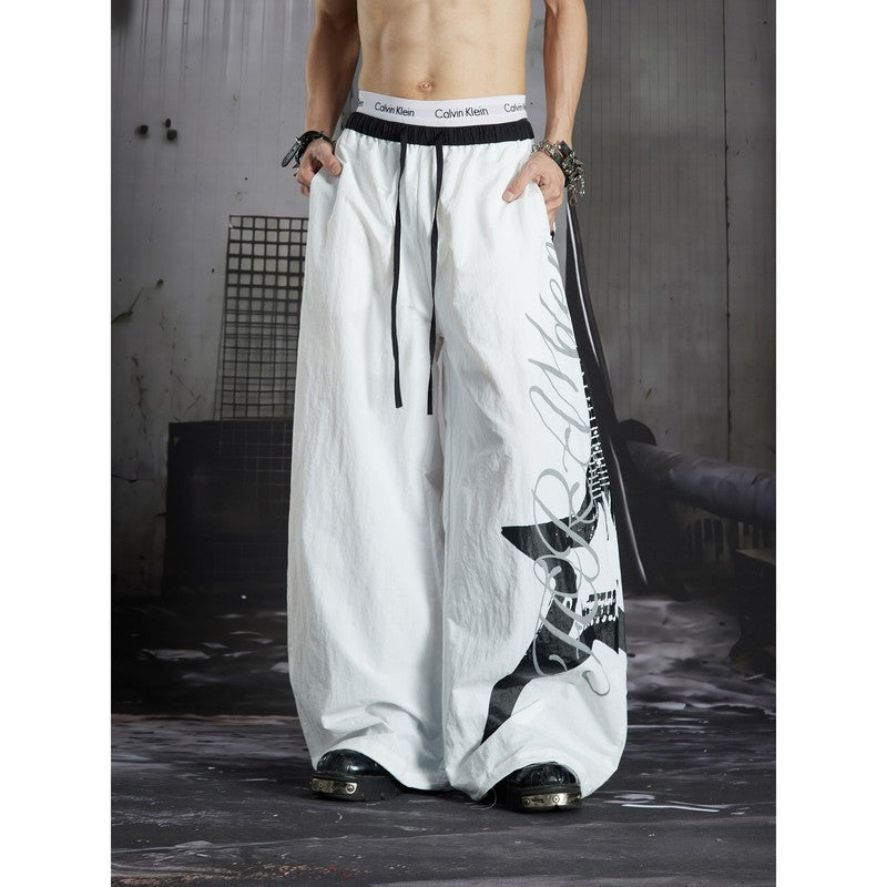 Ace Jolun Alternative Punk‑Style Electric Guitar Print Loose‑Fit Pants