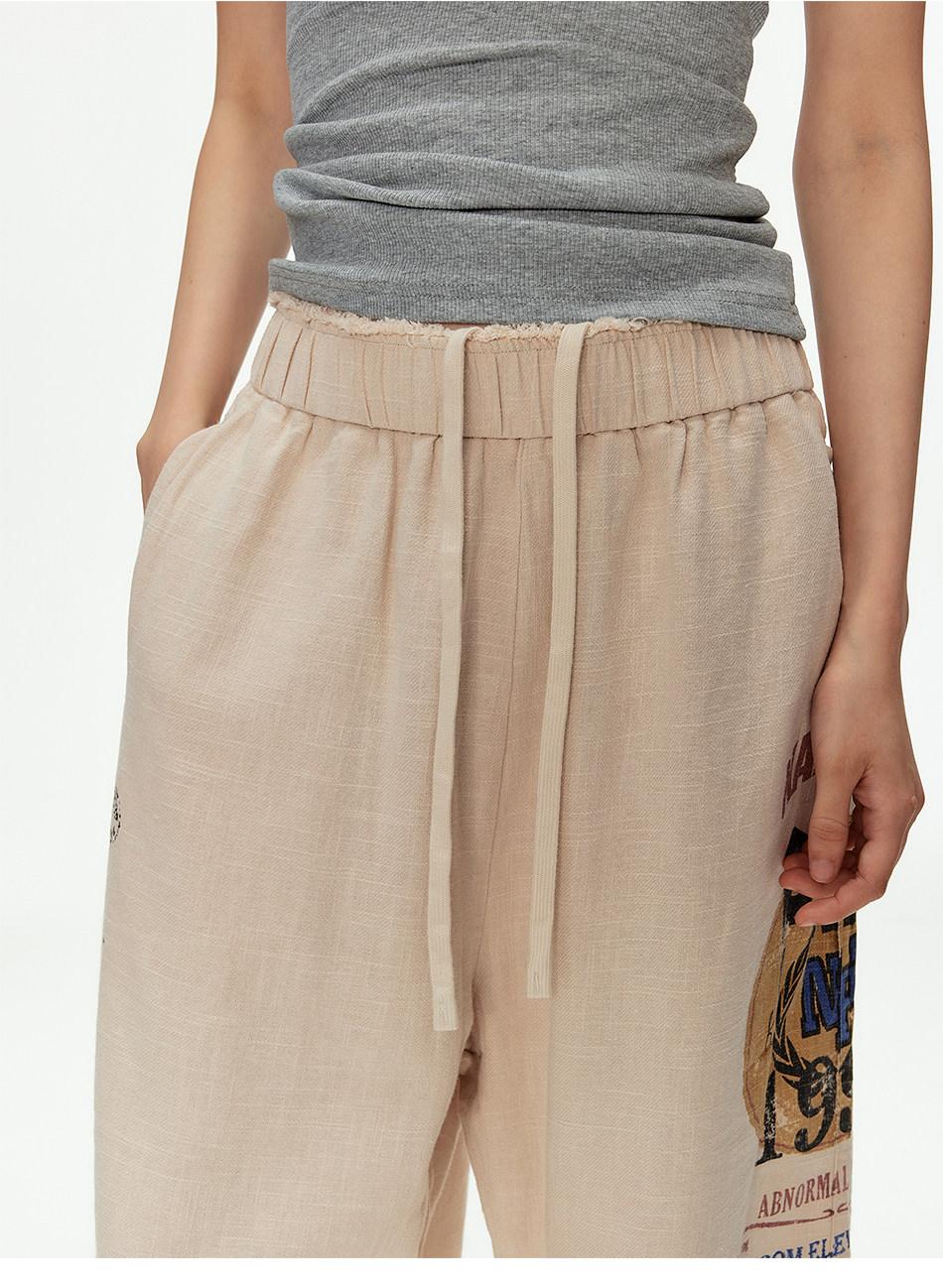 Ace Jolun Elastic Waist Cotton Linen Casual Pants