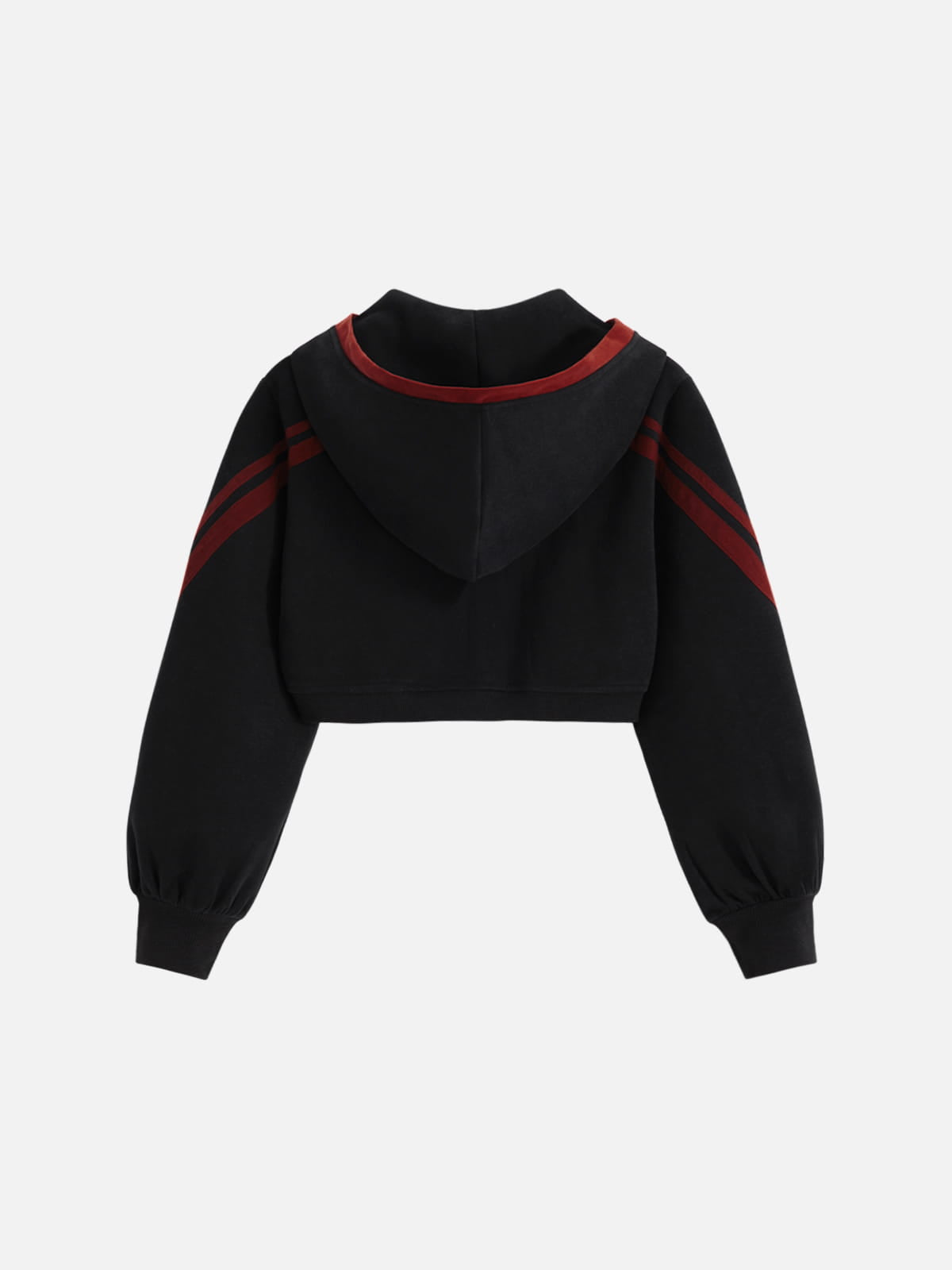 Sudadera con capucha y cremallera Aelfric Eden con rayas de contraste y corte corto.