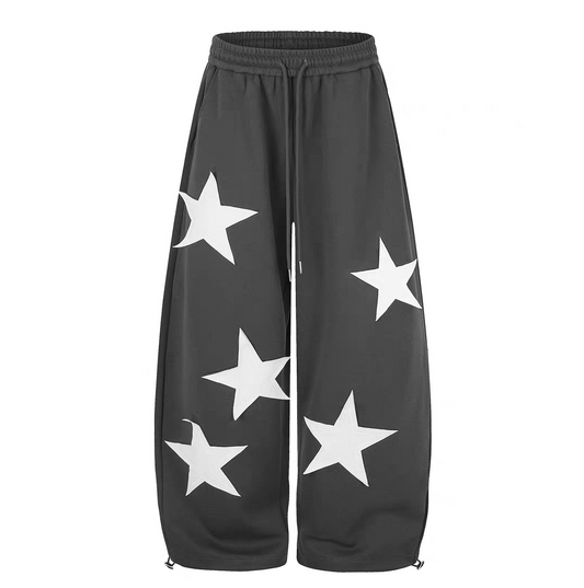 Star Applique Baggy Barrel Sweatpants