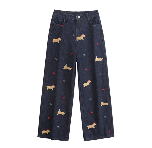 Ace Jolun Embroidered Puppy Jeans