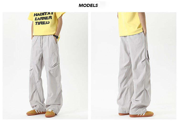Ace Jolun American‑Style Ice‑Silk Quick‑Dry Wrinkle Parachute Pants