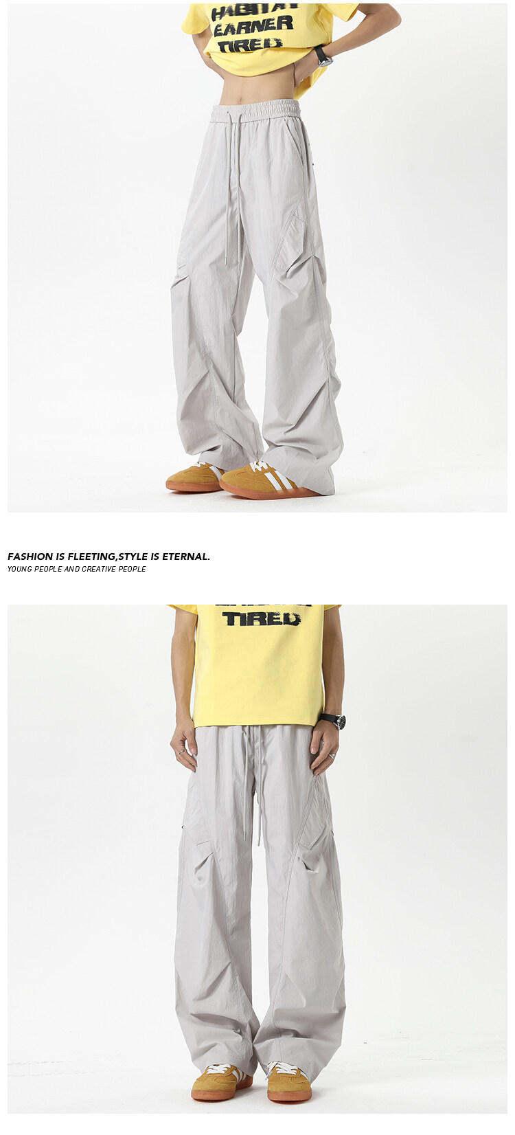 Ace Jolun American‑Style Ice‑Silk Quick‑Dry Wrinkle Parachute Pants