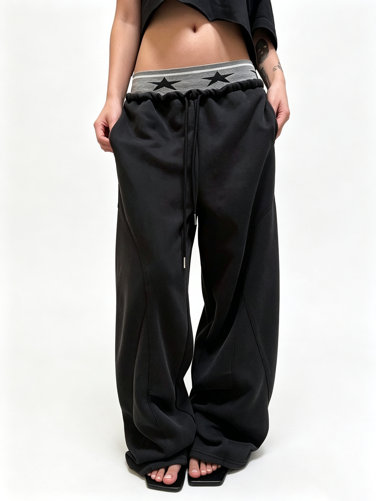 Ace Jolun Dual‑Waist Washed Sports Casual Sweatpants