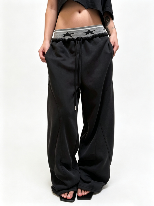 Ace Jolun Dual‑Waist Washed Sports Casual Sweatpants