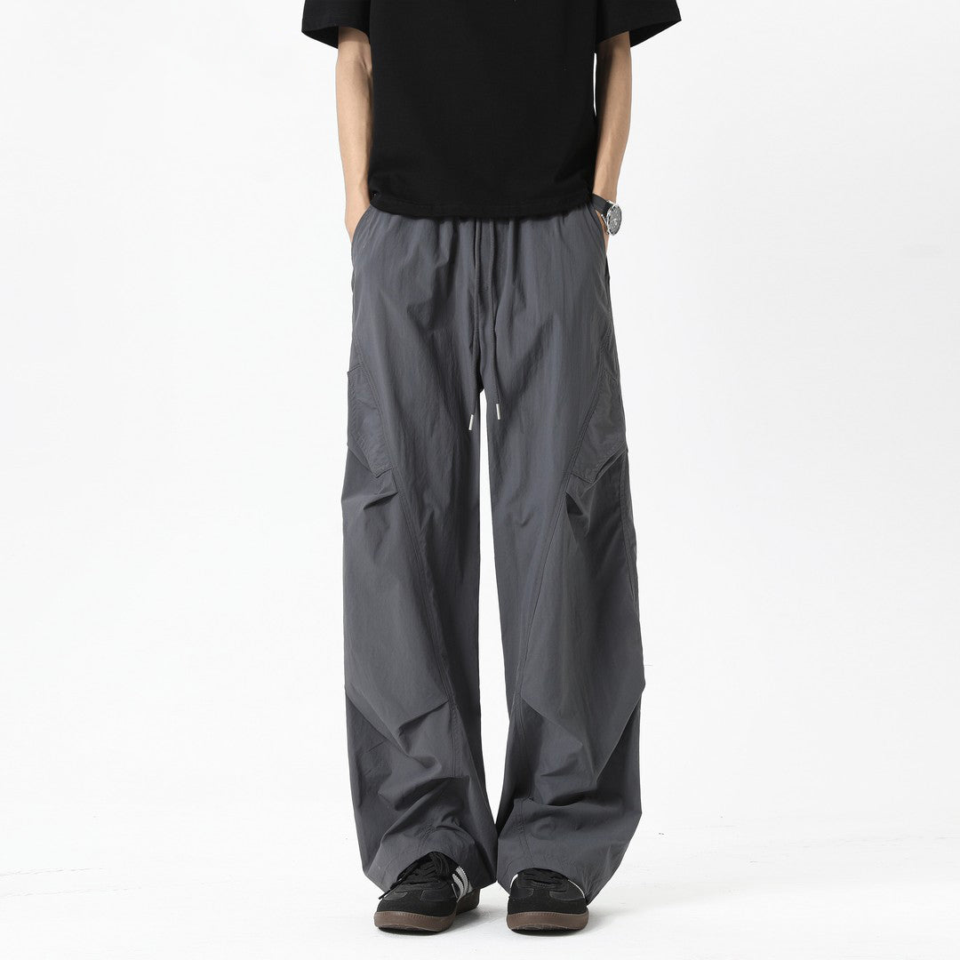 Ace Jolun American‑Style Ice‑Silk Quick‑Dry Wrinkle Parachute Pants