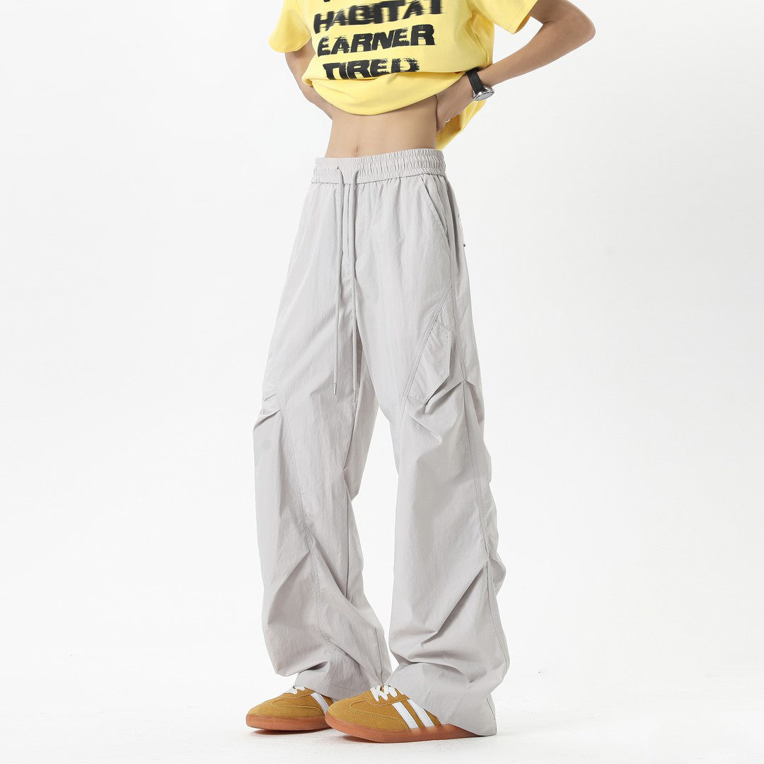 Ace Jolun American‑Style Ice‑Silk Quick‑Dry Wrinkle Parachute Pants