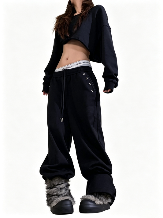 Ace Jolun Rivet‑Decorated Sweatpants