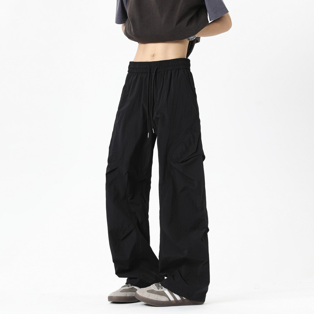 Ace Jolun American‑Style Ice‑Silk Quick‑Dry Wrinkle Parachute Pants
