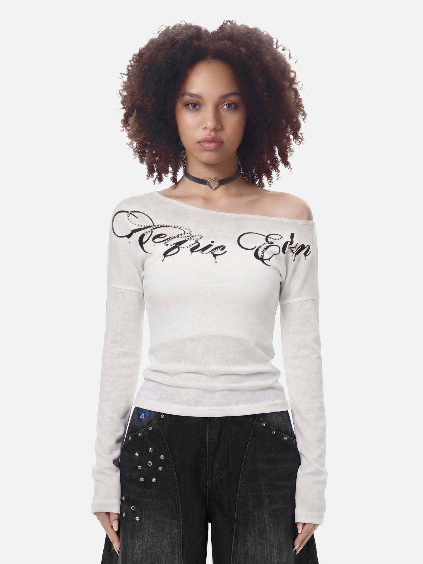Aelfric Eden schulterfreies Langarmshirt