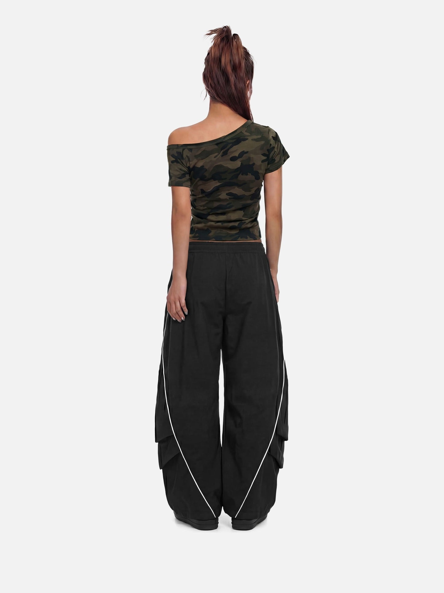 Aelfric Eden CAMO Off-The-Shoulder Baby Tee
