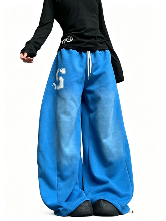 ACEJOLUN Gradient Drawstring Elastic‑Waist Flow Wide‑Leg Pants