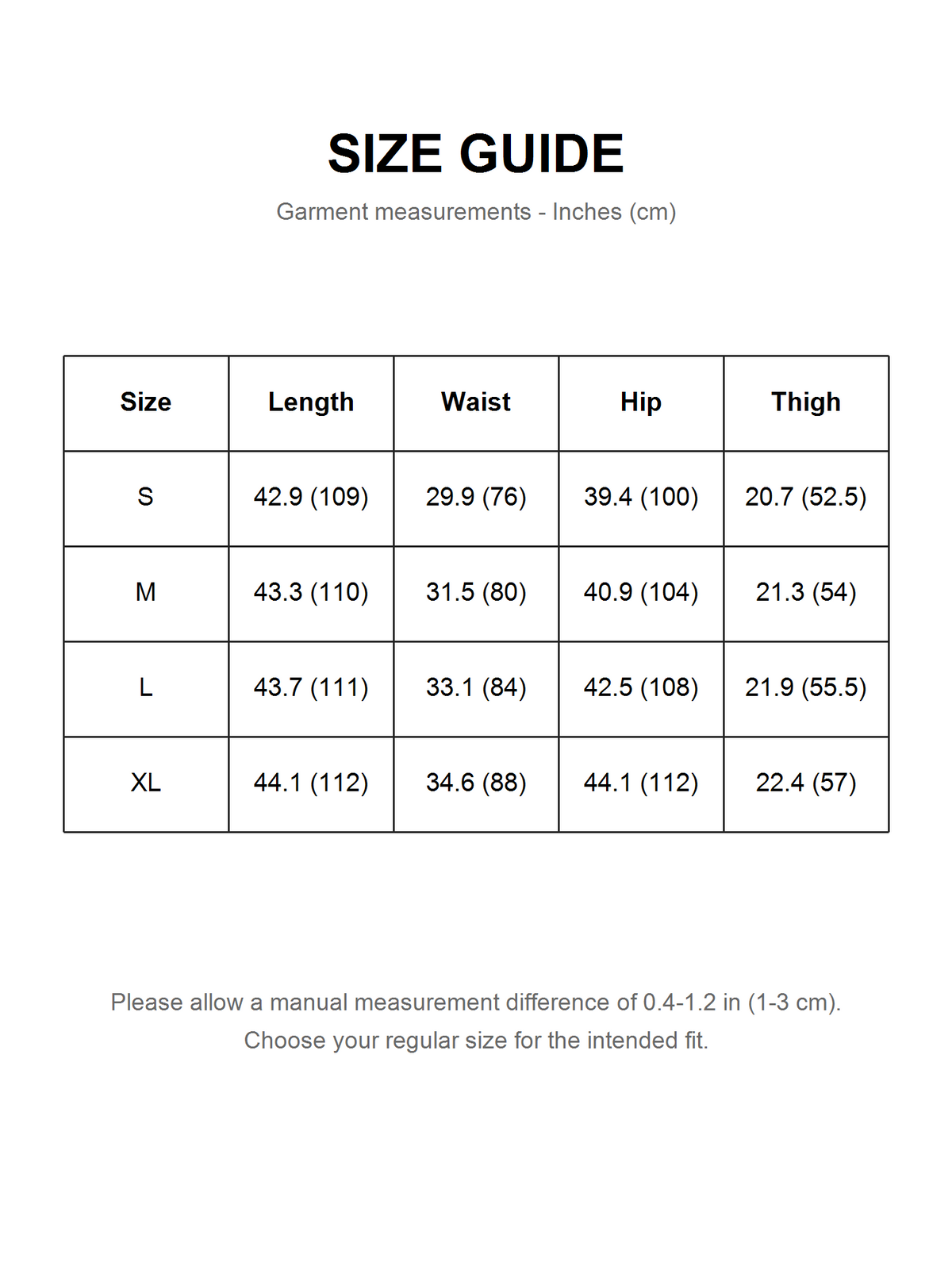 Ace Jolun Size Guide