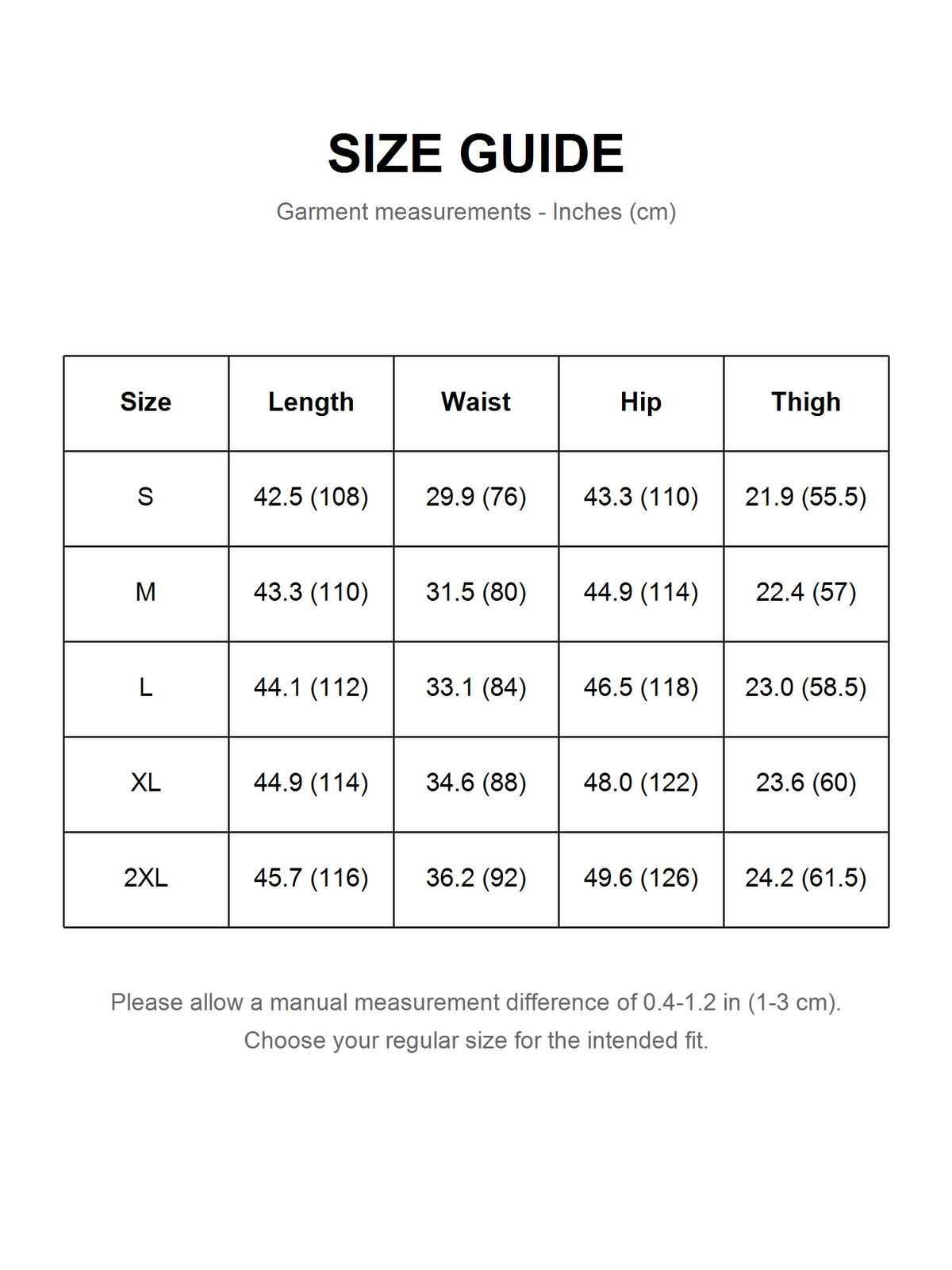 Ace Jolun Size Guide