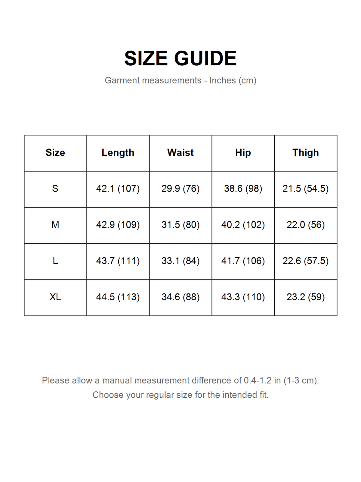 Ace Jolun Size Guide