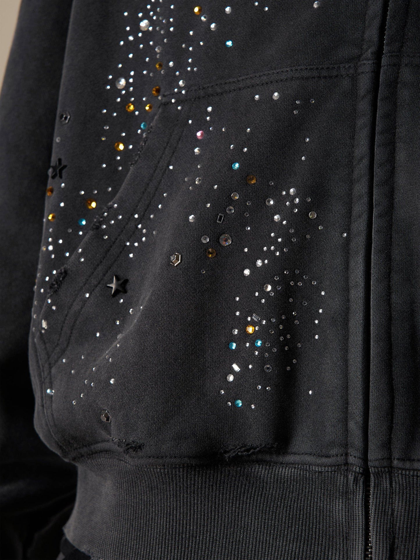 Sweat à capuche zippé Aelfric Eden Rhinestone Boxy V302
