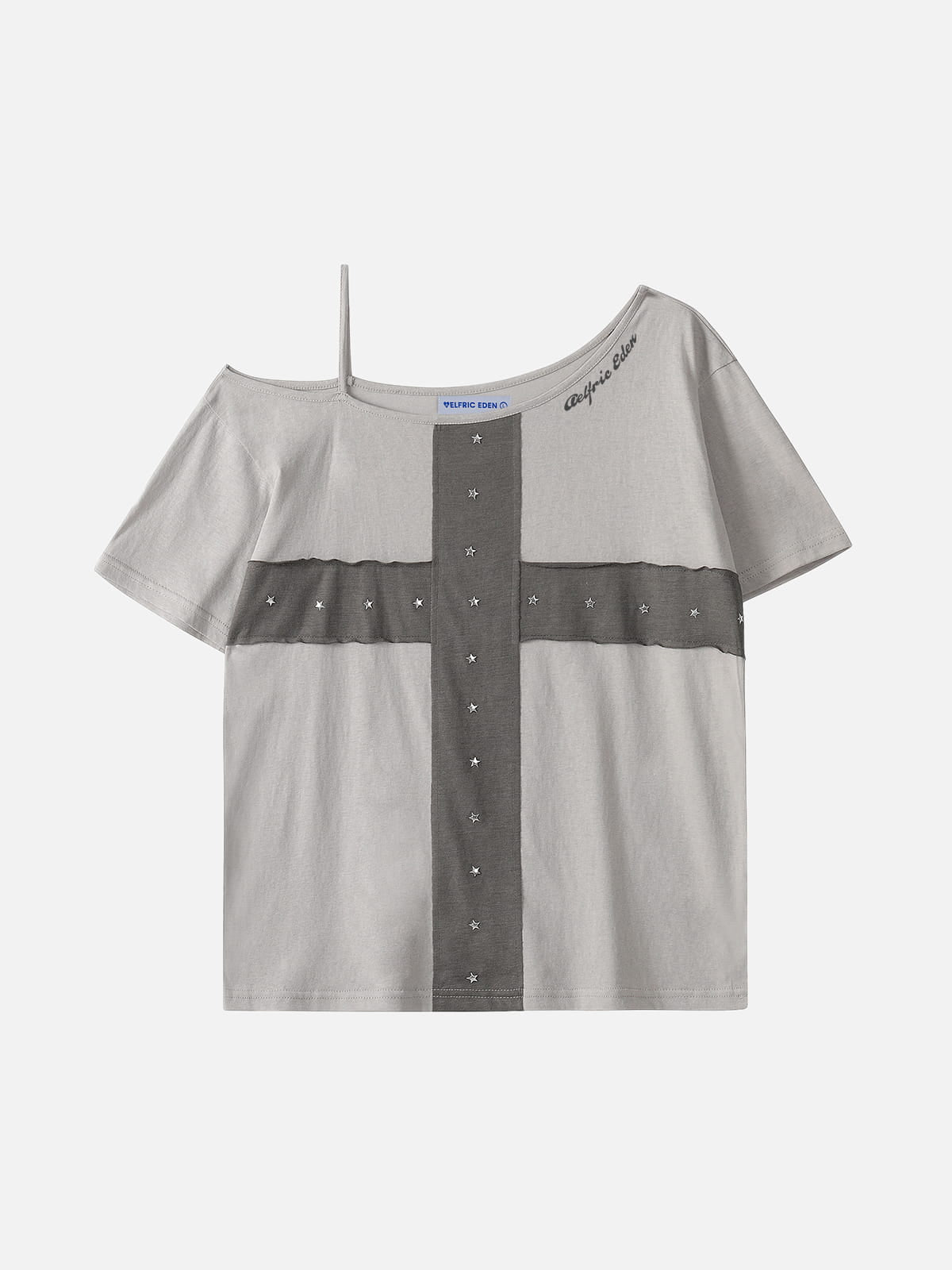 Aelfric Eden Star Panel Off-Shoulder-T-Shirt