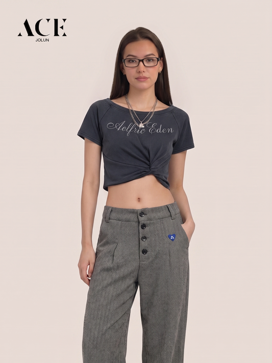 Kylie walker Washed Pleated Baby Tee