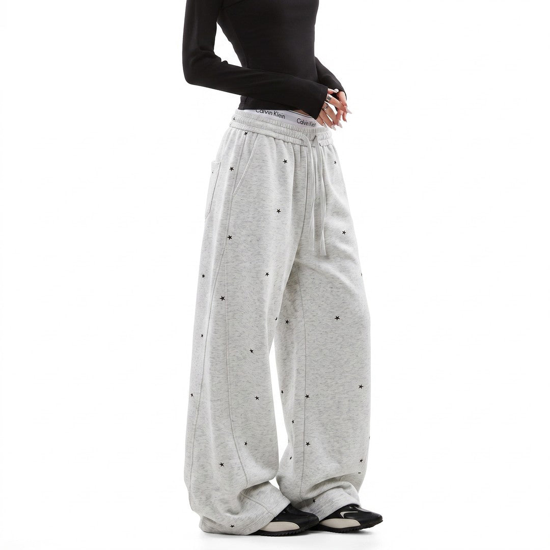 Ace Jolun New Heavyweight Diagonal-Slice Pants with Star Print