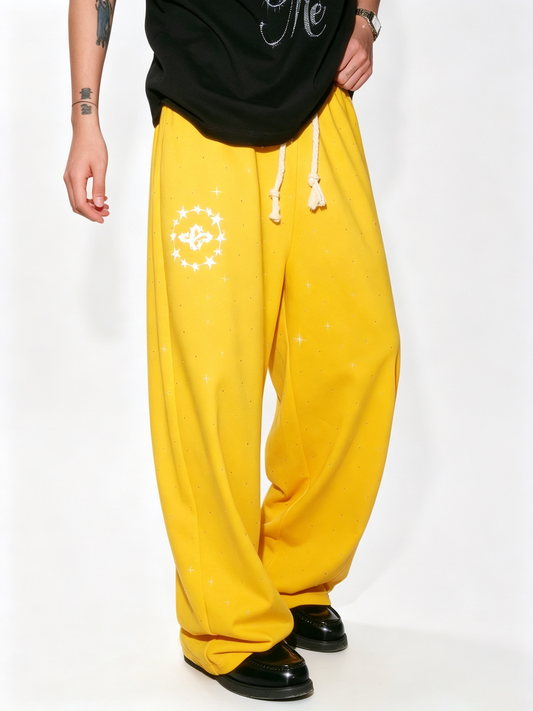 Ace Jolun 320G Heavyweight Letter‑Print Drawstring Sweatpants