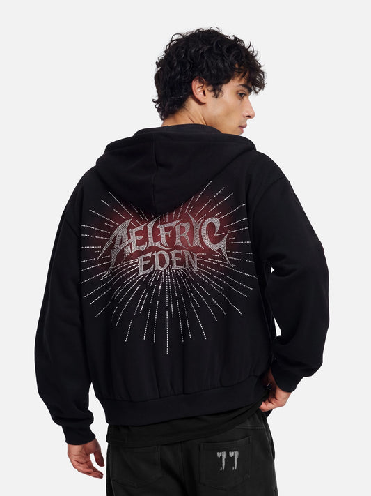Aelfric Eden Boxy Rhinestone Zip Up Hoodie