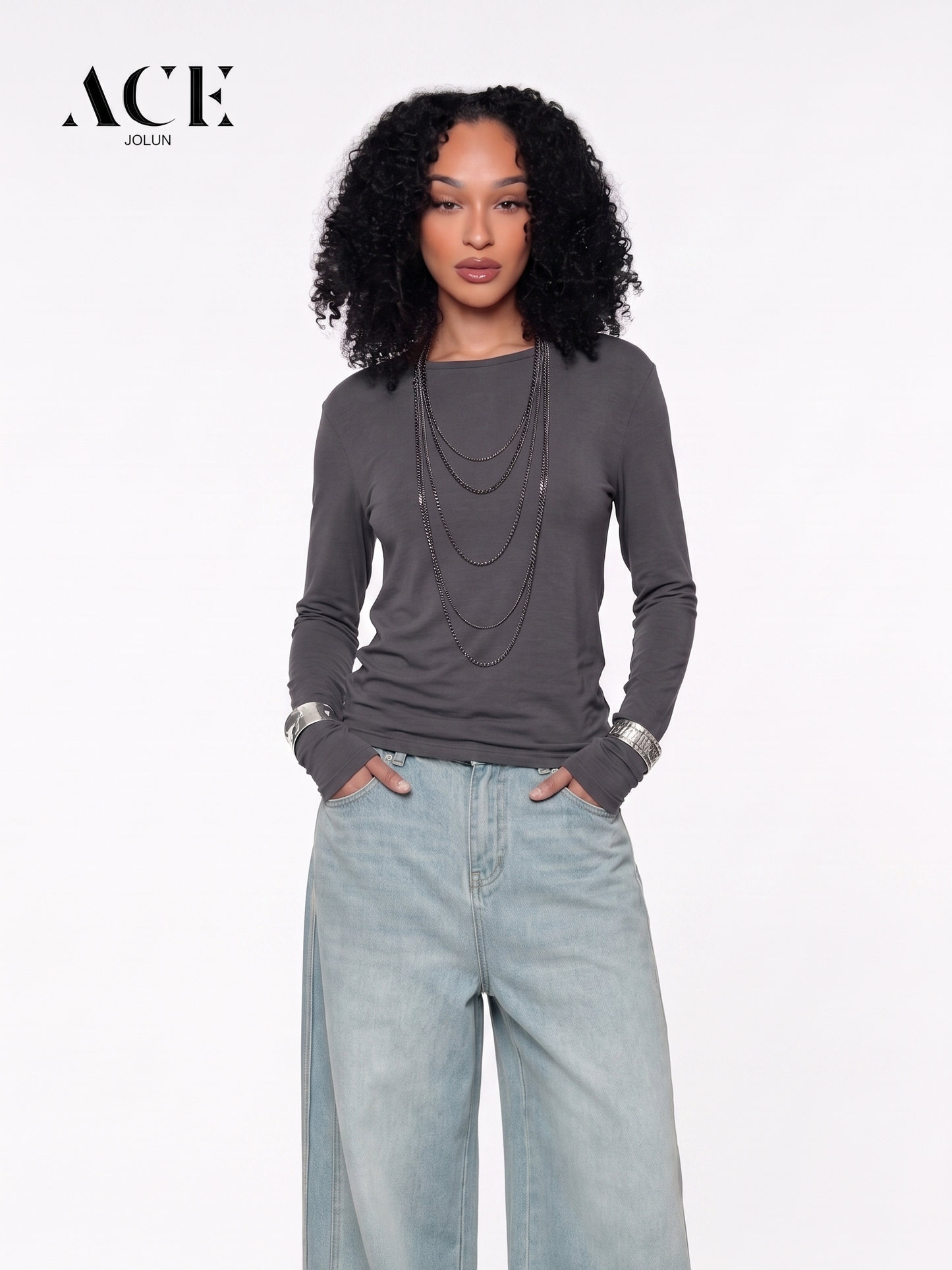 Kierra Stripe Whiskering Baggy Barrel Jeans