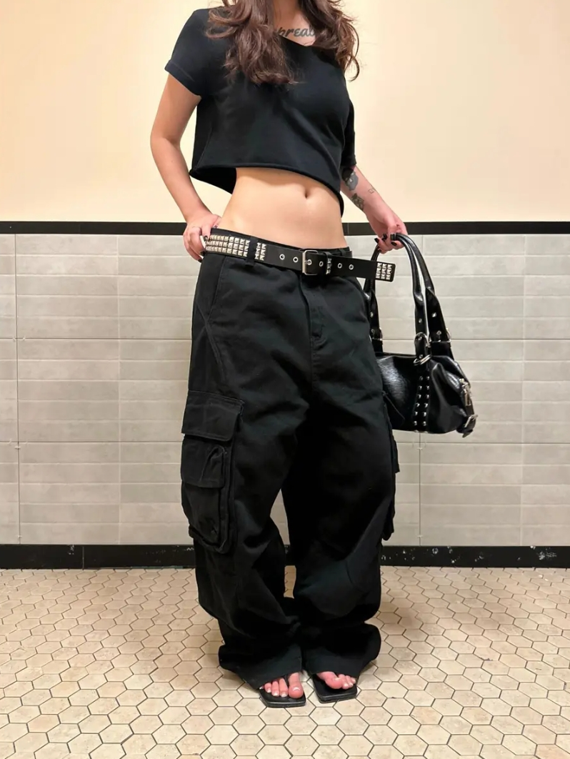 Ace Jolun Vintage 3D Multi‑Pocket Wide‑Leg Pants