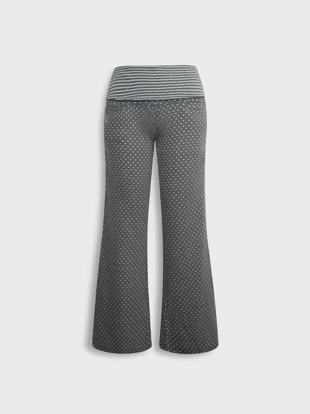 Y2K Polka Dot Foldover Flared Leggings