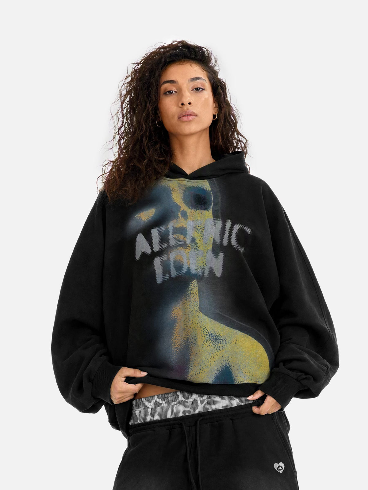 Aelfric Eden Oversized Thermal Pattern Pullover Hoodie