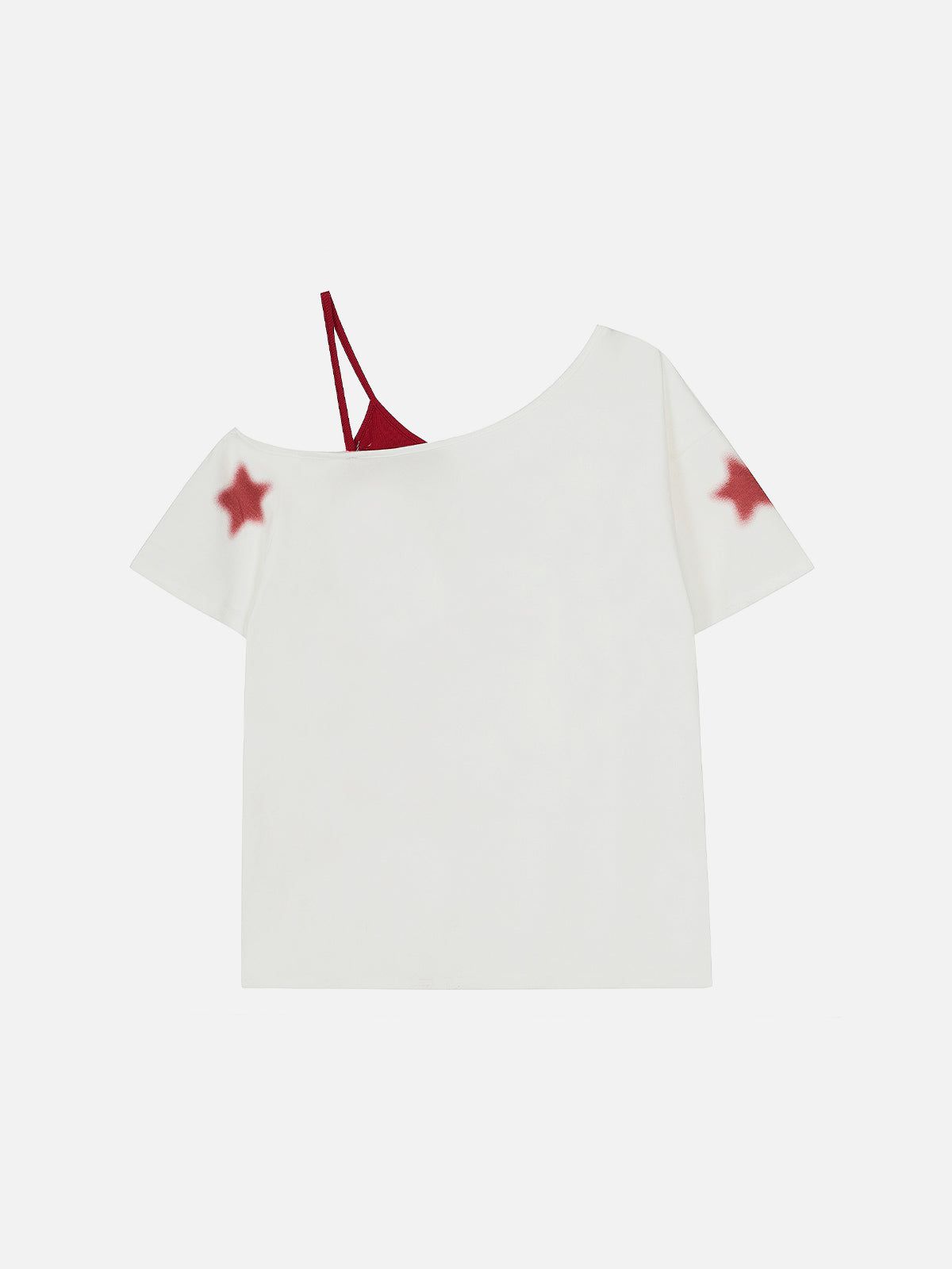 anna.outdoor Star Graphic Off-The-Shoulder Tee