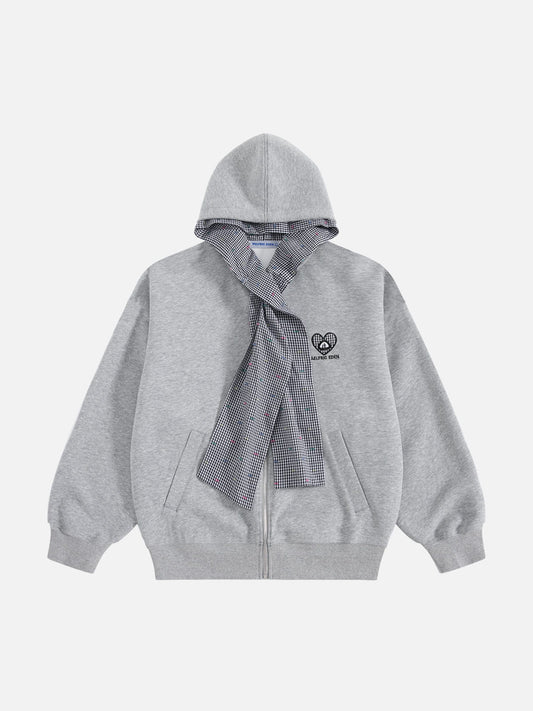 Sudadera con capucha y cremallera extragrandes con lazo de bufanda Aelfric Eden