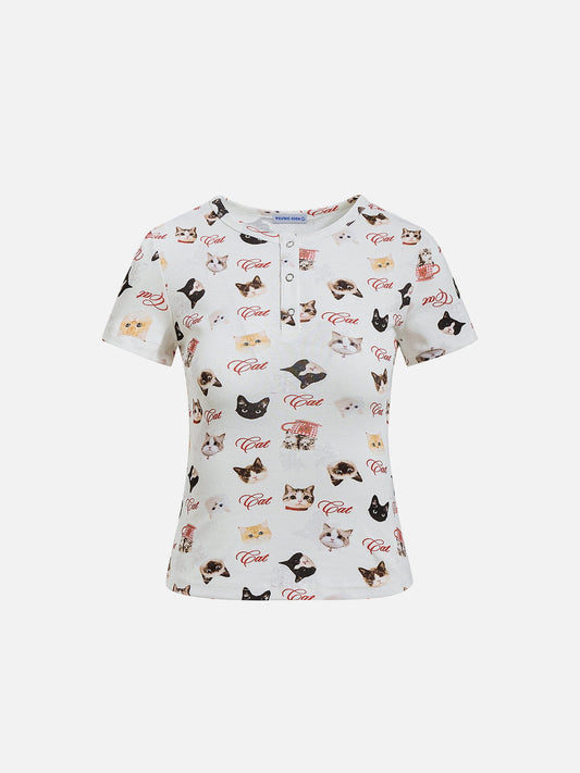 Aelfric Eden Cat Pattern Baby Tee