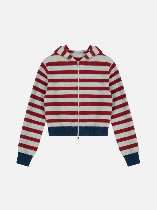 Sudadera con capucha y cremallera de punto a rayas Aelfric Eden