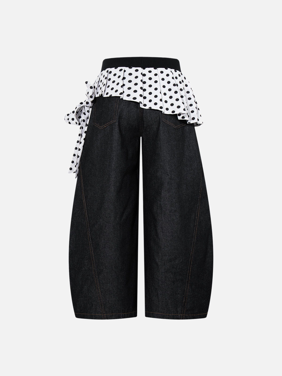 Jeans holgados de corte recto con capas y estampado de lunares de Aelfric Eden