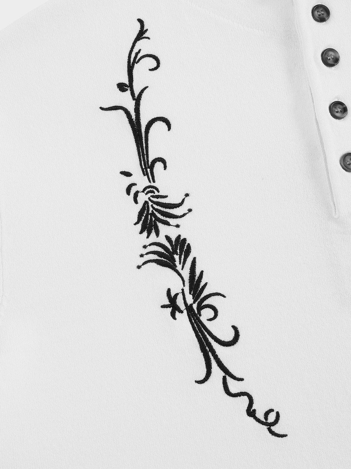 Aelfric Eden Boxy Embroidery Henley Tee